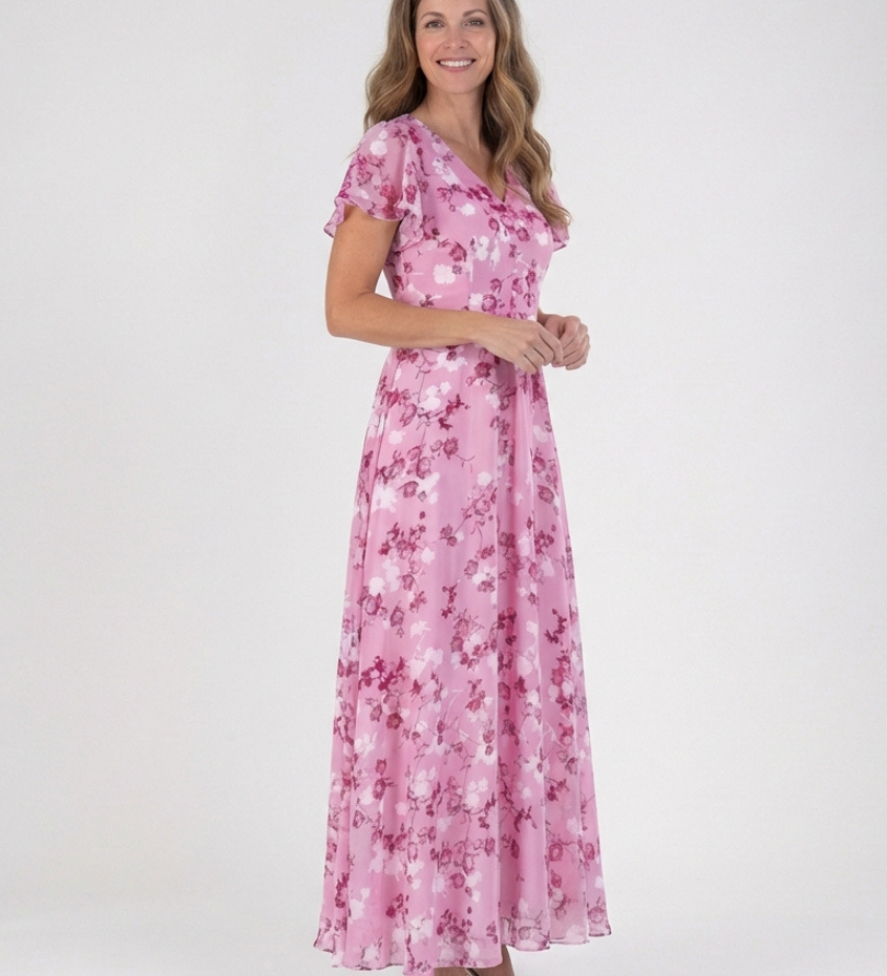 Noémie | Maxi Dress in Floral Chiffon