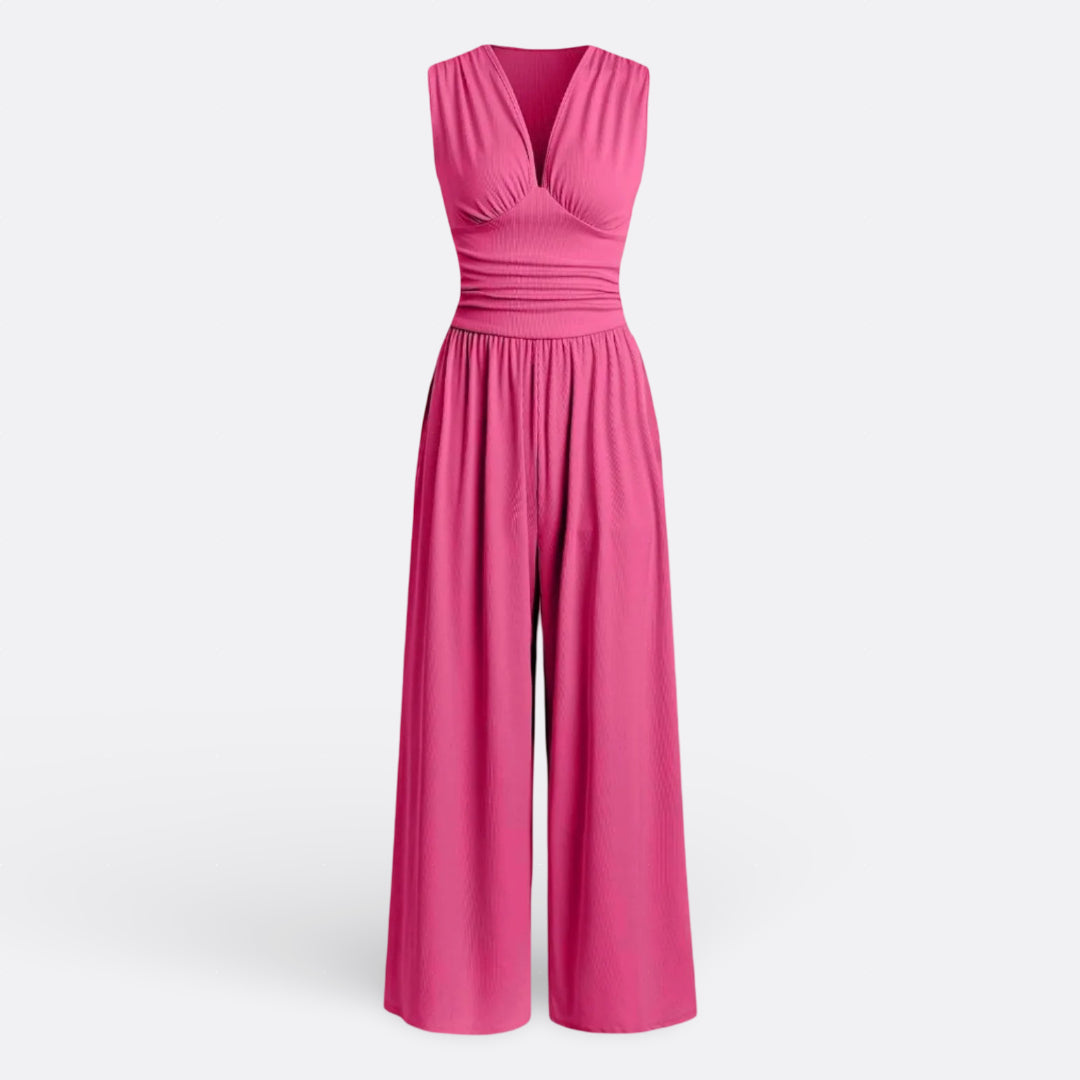 Leonor - Chic Sleeveless Jumpsuit with Wide Legs