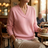 Faye | Soft V-Neck Jumper in Relaxed Fit