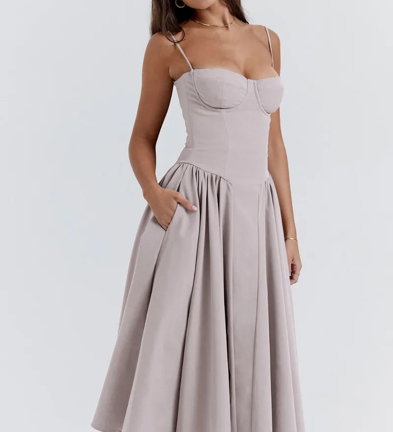 Sigrid | Sleeveless Bustier Midi Dress