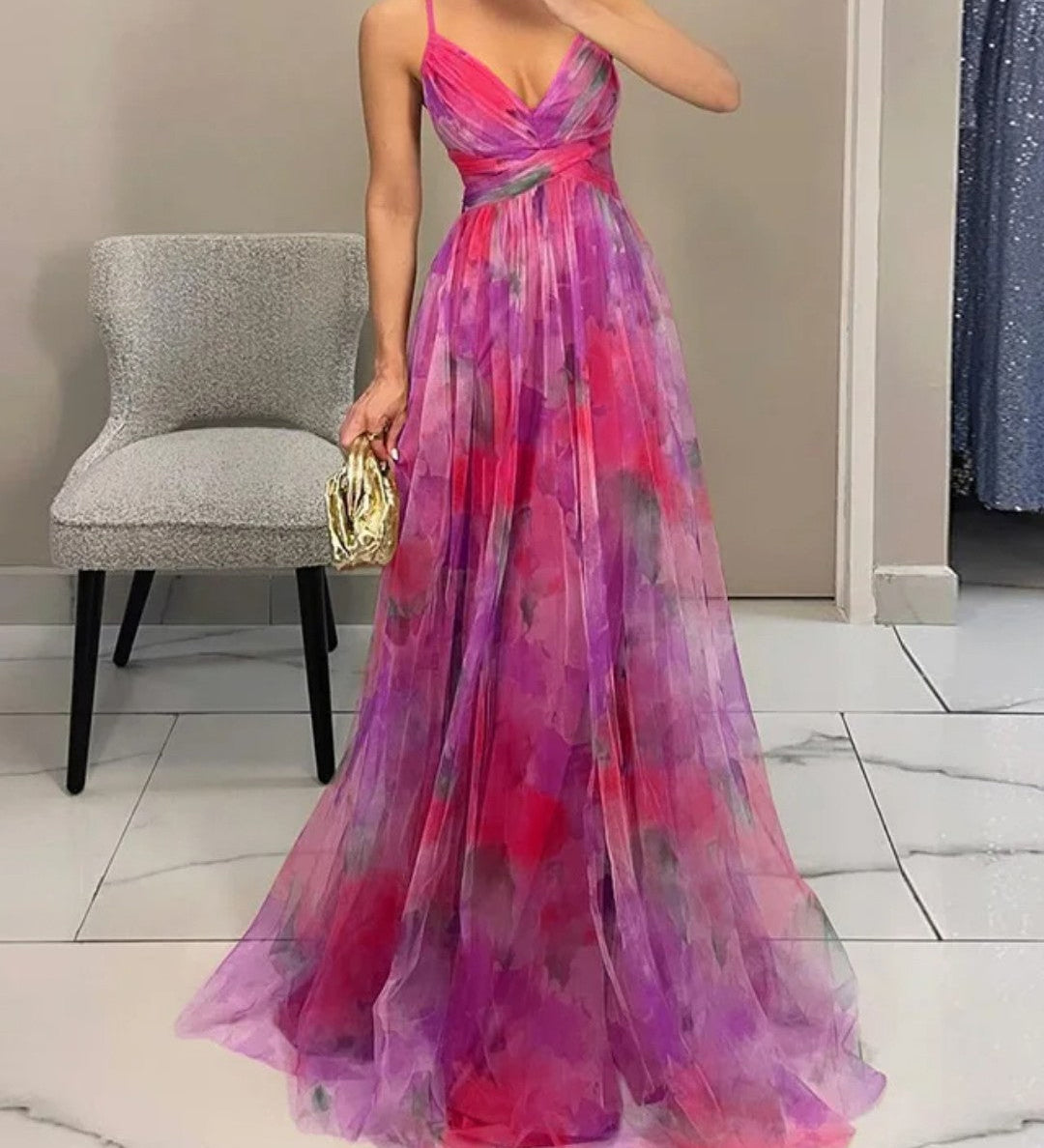 Giselle | Enchanted maxi dress with floral pattern