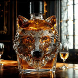 Whisky-Karaffe in Form eines Wolfskopfes