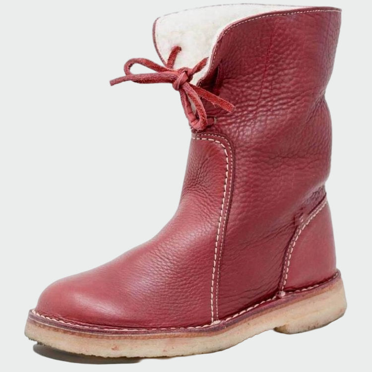 Waterproof Leather Boots for Men with Wool Lining