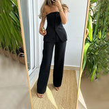 BRIA - Two-Piece Sleeveless Buttoned Ensemble