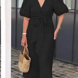 LYNORA | ELEGANT MIDI DRESS WITH V-NECK
