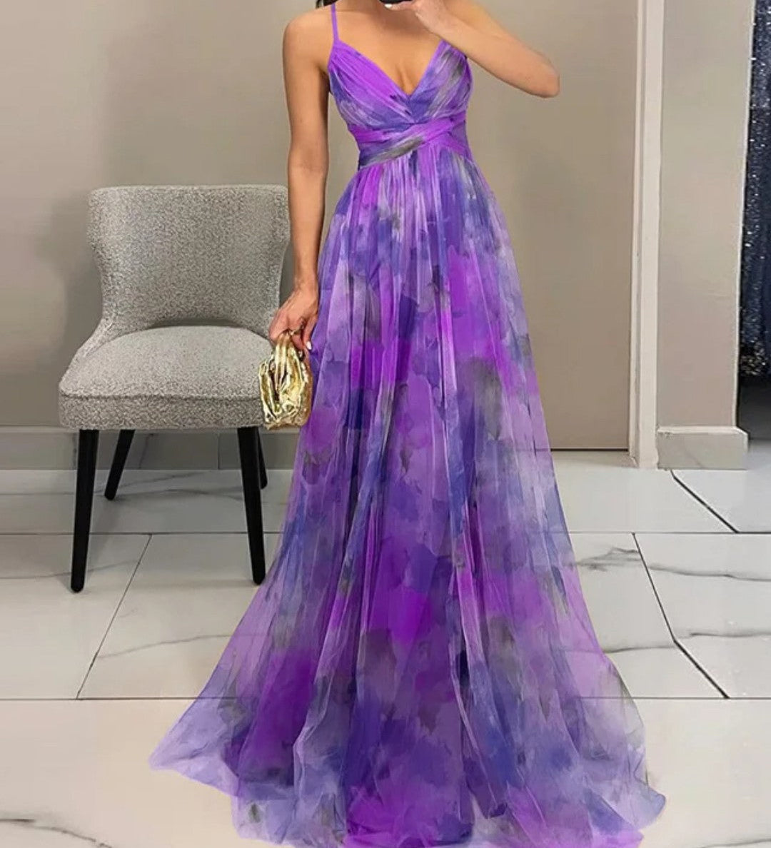Éléonore | Long Floral Flowing Dress