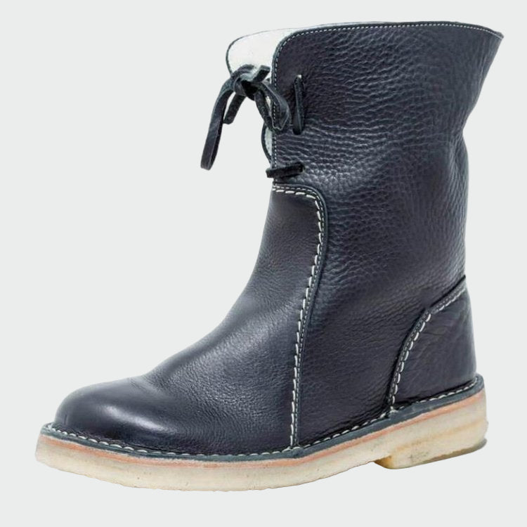 Waterproof Leather Boots for Men with Wool Lining