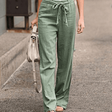 Joleen - Women's Relaxed Trousers with Drawstring and Elastic Waist