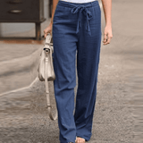 Joleen - Women's Relaxed Trousers with Drawstring and Elastic Waist