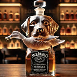 Carafe à whisky en forme de chien avec un canard