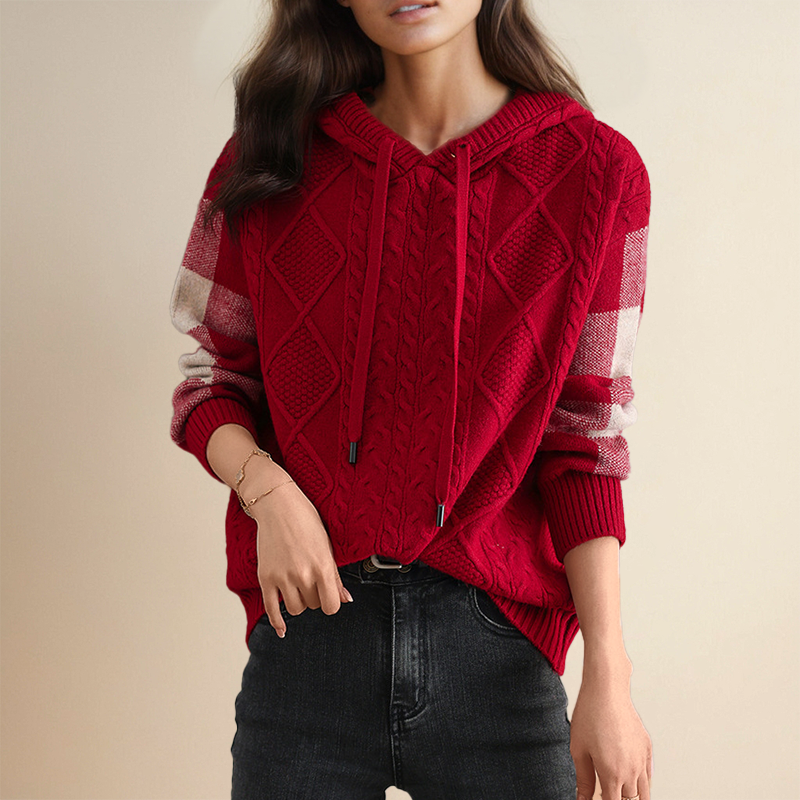 Emily | Hooded Cable Knit Jumper