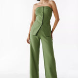 BRIA - Two-Piece Sleeveless Buttoned Ensemble