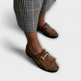 Fleur™ | Brown Round Toe Loafers