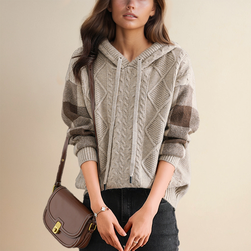 Emily | Hooded Cable Knit Jumper