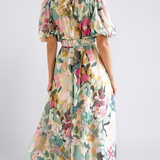 Audrey | Midi dress with short sleeves and gathered waist
