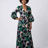 Léa | Maxi dress with long sleeves and tied waist
