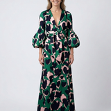 Léa | Maxi dress with long sleeves and tied waist