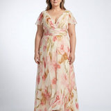 Margaux | Floral maxi dress with short V sleeves