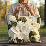 Handgefertigte gesteppte Tasche - Elegante Lilien