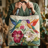 Gepolsterte Tasche - Kolibri und Weiße Blumen