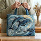 Handgefertigte Tasche - Delfin des Ozeans