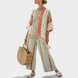 Dalila - Linen Set with Stripes