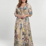 Caroline | Maxi wrap dress with three-quarter sleeves