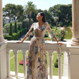 Caroline | Maxi wrap dress with three-quarter sleeves