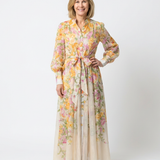 Delphine | Maxi dress with long sleeves and flowers