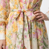 Delphine | Maxi dress with long sleeves and flowers