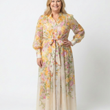Delphine | Maxi dress with long sleeves and flowers