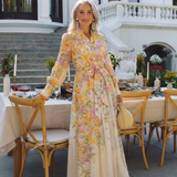 Delphine | Maxi dress with long sleeves and flowers