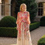 Delphine | Maxi dress with long sleeves and flowers