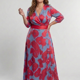 Marie | Maxi dress with flowers and three-quarter sleeves