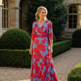 Marie | Maxi dress with flowers and three-quarter sleeves