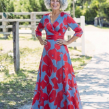Marie | Maxi dress with flowers and three-quarter sleeves